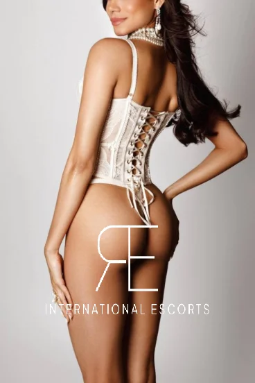 Vip London escort wearing white lingerie 