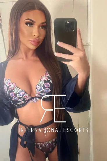 Woman wearing blue lingerie 