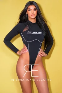 A profile picture of a very sexy brunette London escort named Simeria 